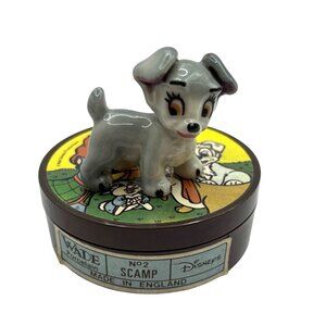 VTG  WADE Whimsies Hatbox Series SCAMP from LADY & THE TRAMP Figurine Box